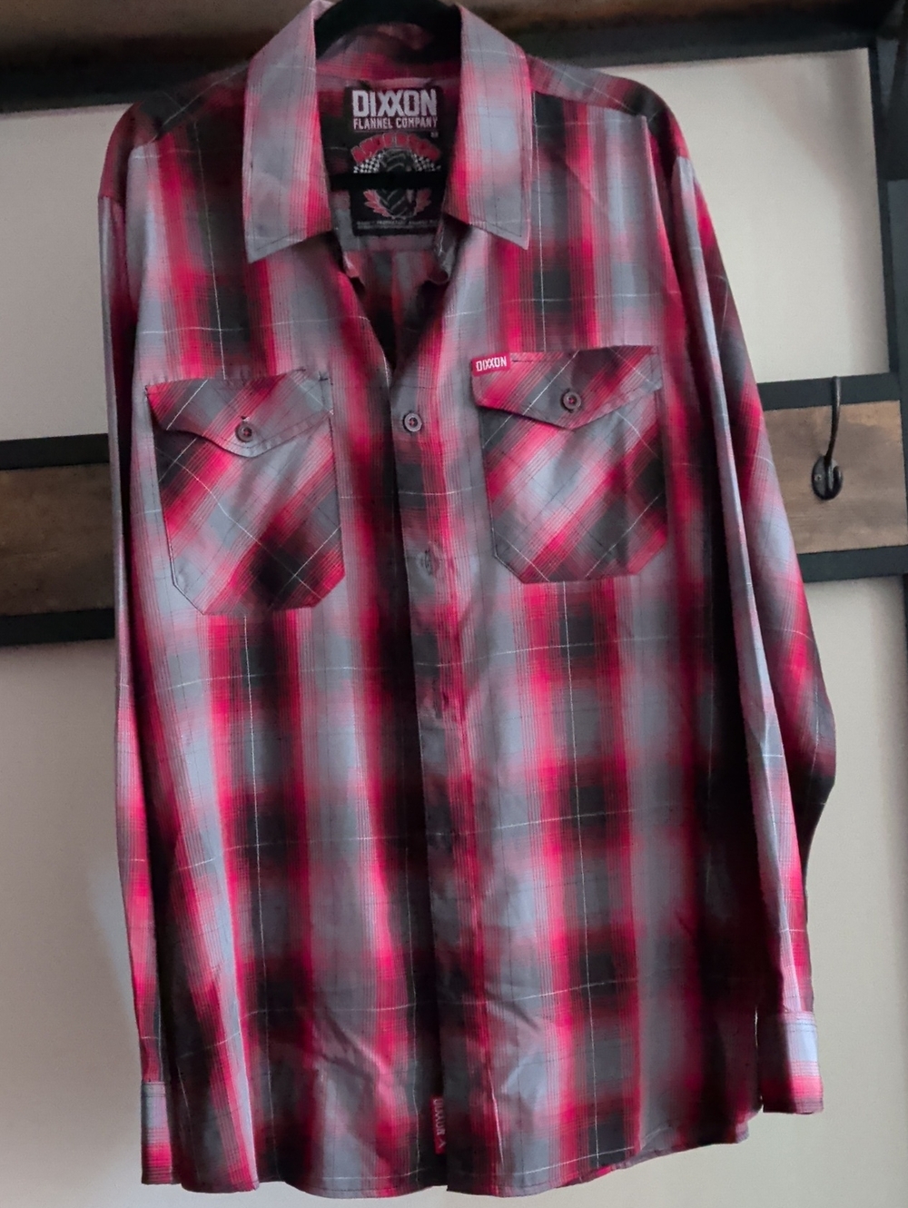 DIXXON Red and Black Plaid Button-Down Shirt